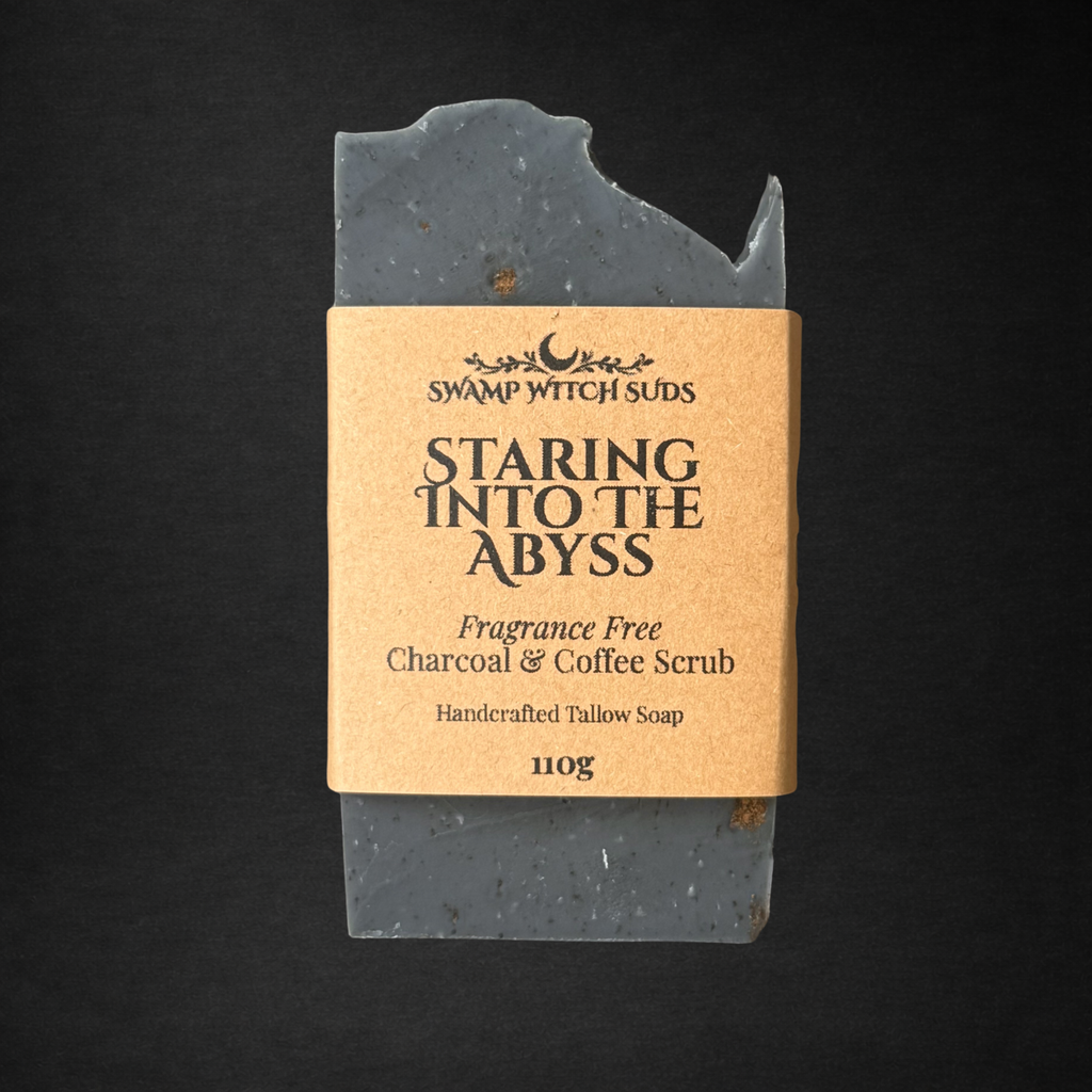 Staring Into The Abyss | Fragrance-Free Charcoal & Coffee Scrub Soap Bar 110g
